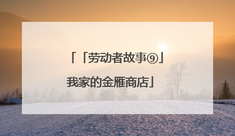 「劳动者故事⑨」我家的金雁商店