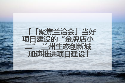 「聚焦兰洽会」当好项目建设的“金牌店小二” 兰州生态创新城加速推进项目建设