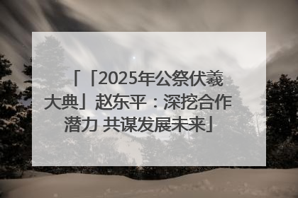 「2025年公祭伏羲大典」赵东平：深挖合作潜力 共谋发展未来