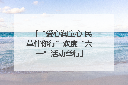 “爱心润童心 民革伴你行”欢度“六一”活动举行