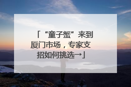 “童子蟹”来到厦门市场，专家支招如何挑选→