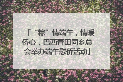 “粽”情端午，情暖侨心，巴西青田同乡总会举办端午慰侨活动