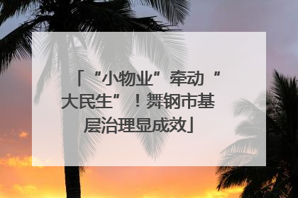 “小物业”牵动“大民生”！舞钢市基层治理显成效