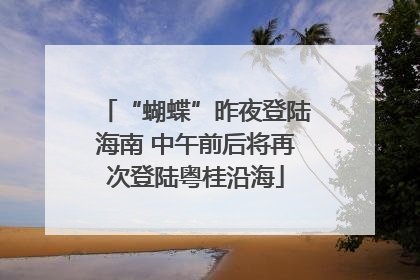 “蝴蝶”昨夜登陆海南 中午前后将再次登陆粤桂沿海