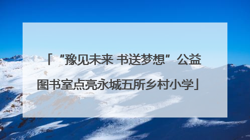 “豫见未来 书送梦想”公益图书室点亮永城五所乡村小学
