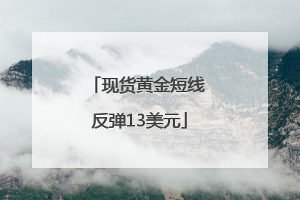 现货黄金短线反弹13美元