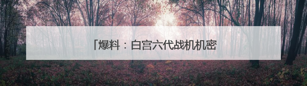 爆料：白宫六代战机机密会议，扎克伯格突然闯入