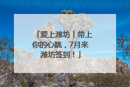爱上潍坊丨带上你的心跳，7月来潍坊签到！