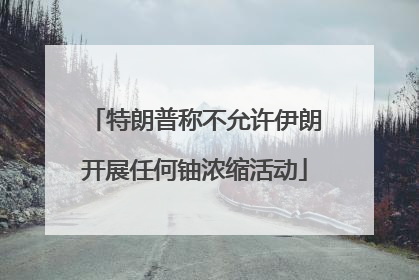 特朗普称不允许伊朗开展任何铀浓缩活动