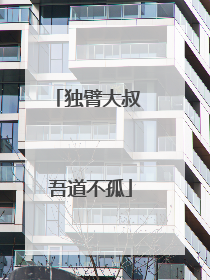 独臂大叔 吾道不孤