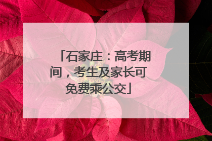 石家庄：高考期间，考生及家长可免费乘公交