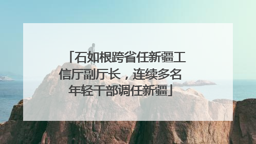 石如根跨省任新疆工信厅副厅长，连续多名年轻干部调任新疆