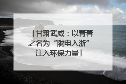 甘肃武威：以青春之名为“陇电入浙”注入环保力量