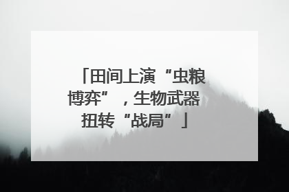 田间上演“虫粮博弈”，生物武器扭转“战局”