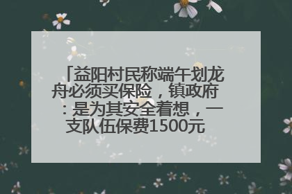 益阳村民称端午划龙舟必须买保险，镇政府：是为其安全着想，一支队伍保费1500元到2500元