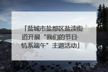 盐城市盐都区盐渎街道开展“我们的节日·情系端午”主题活动