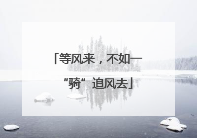 等风来，不如一“骑”追风去