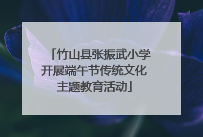 竹山县张振武小学开展端午节传统文化主题教育活动