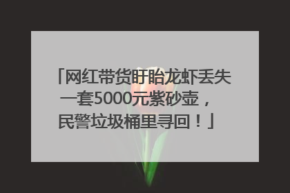 网红带货盱眙龙虾丢失一套5000元紫砂壶，民警垃圾桶里寻回！