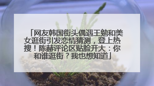 网友韩国街头偶遇王勉和美女逛街引发恋情猜测，登上热搜！陈赫评论区贴脸开大：你和谁逛街？我也想知道