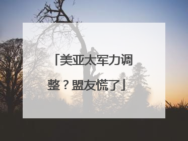 美亚太军力调整？盟友慌了