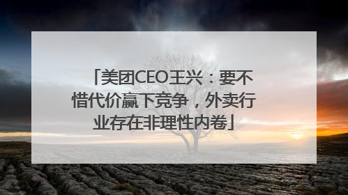 美团CEO王兴：要不惜代价赢下竞争，外卖行业存在非理性内卷