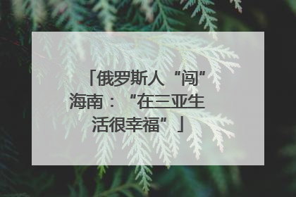 俄罗斯人“闯”海南：“在三亚生活很幸福”