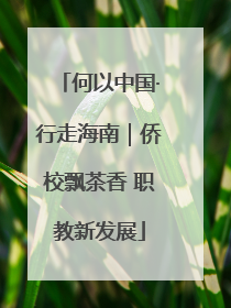 何以中国·行走海南｜侨校飘茶香 职教新发展