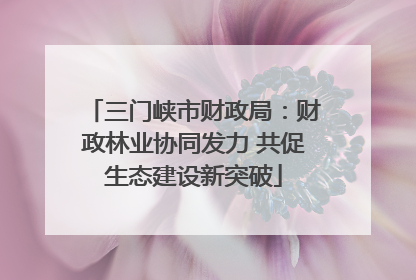 三门峡市财政局：财政林业协同发力 共促生态建设新突破