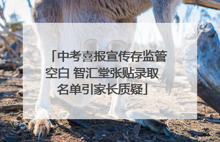 中考喜报宣传存监管空白 智汇堂张贴录取名单引家长质疑