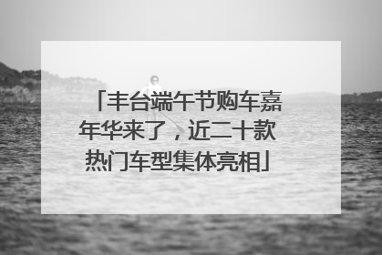 丰台端午节购车嘉年华来了，近二十款热门车型集体亮相