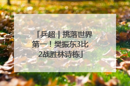乒超｜挑落世界第一！樊振东3比2战胜林诗栋