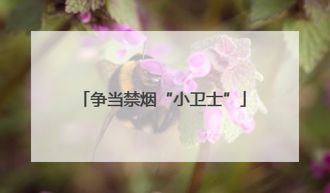 争当禁烟“小卫士”