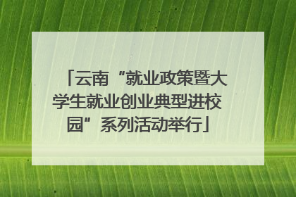 云南“就业政策暨大学生就业创业典型进校园”系列活动举行