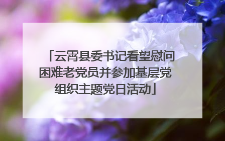 云霄县委书记看望慰问困难老党员并参加基层党组织主题党日活动