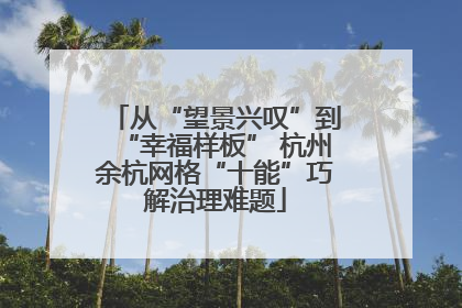 从“望景兴叹”到“幸福样板” 杭州余杭网格“十能”巧解治理难题