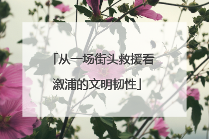 从一场街头救援看溆浦的文明韧性