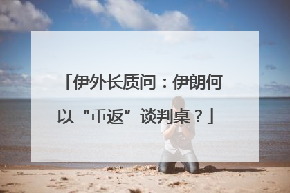 伊外长质问：伊朗何以“重返”谈判桌？