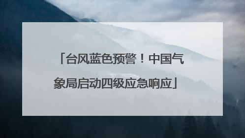 台风蓝色预警！中国气象局启动四级应急响应