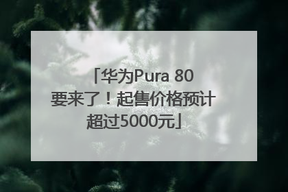 华为Pura 80要来了！起售价格预计超过5000元