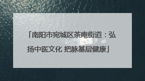 南阳市宛城区茶庵街道：弘扬中医文化 把脉基层健康