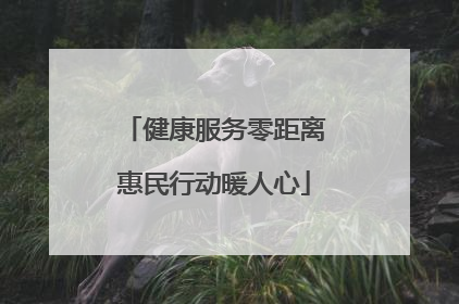 健康服务零距离惠民行动暖人心