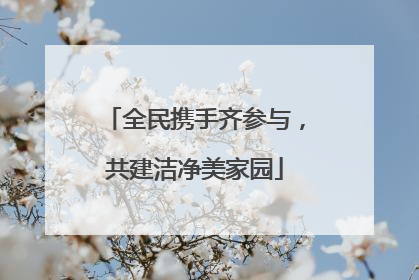 全民携手齐参与，共建洁净美家园