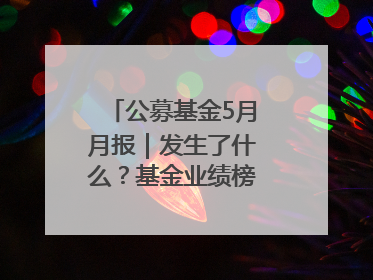 公募基金5月月报｜发生了什么？基金业绩榜变化这么大！
