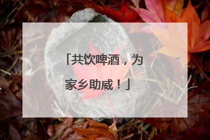 共饮啤酒，为家乡助威！