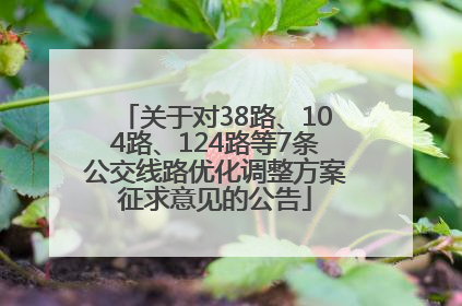 关于对38路、104路、124路等7条公交线路优化调整方案征求意见的公告