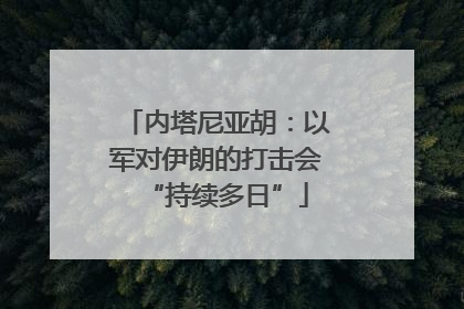 内塔尼亚胡：以军对伊朗的打击会“持续多日”