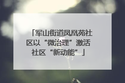 军山街道凤凰苑社区以“微治理”激活社区“新动能”