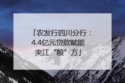 农发行四川分行：4.4亿元贷款赋能夹江“粮”方