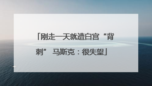 刚走一天就遭白宫“背刺” 马斯克：很失望